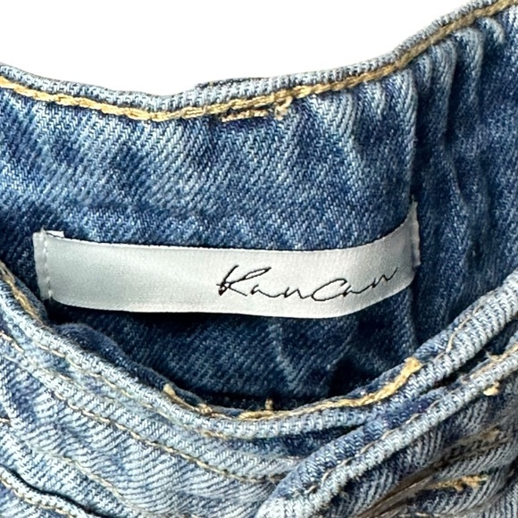 Kancan Women's Blue Jeans Raw Hem Distressed Shorts Size 29 - Picture 8 of 13